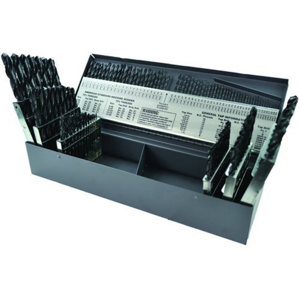 Morse Jobber Length Drill Set, 3in1 Combination General Purpose, Series 8000, Imperial System of Measur 18003